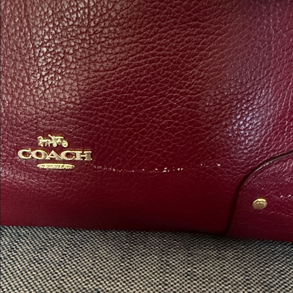 Coach Maroon Leather Satchel - Picture 7 of 8